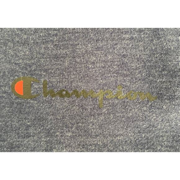 Champion Size L Black Navy Color Block Half Zip Hoodie Long Sleeve Athleisure - Picture 8 of 11